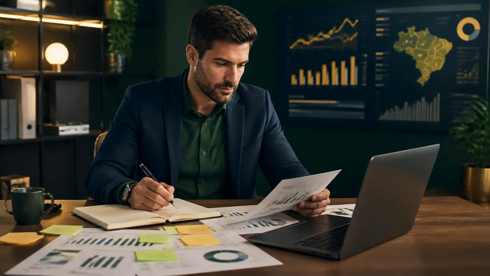 Empresário calculando quanto investir em tráfego pago